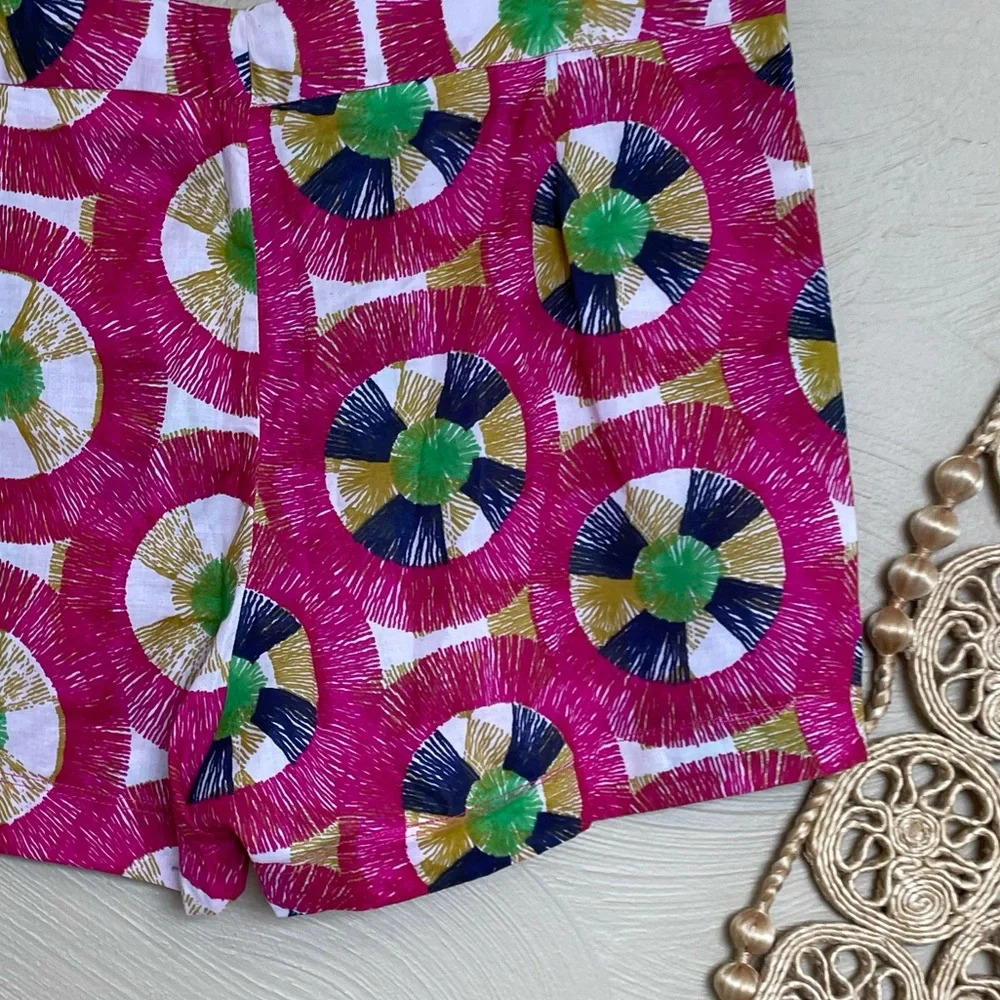 African Print Lightweight Cotton Shorts, Bright Pink, XL-XXL - Picture 4 of 9